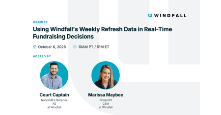 Using Windfall's Weekly Refresh Data in Real-Time Fundraising Decisions