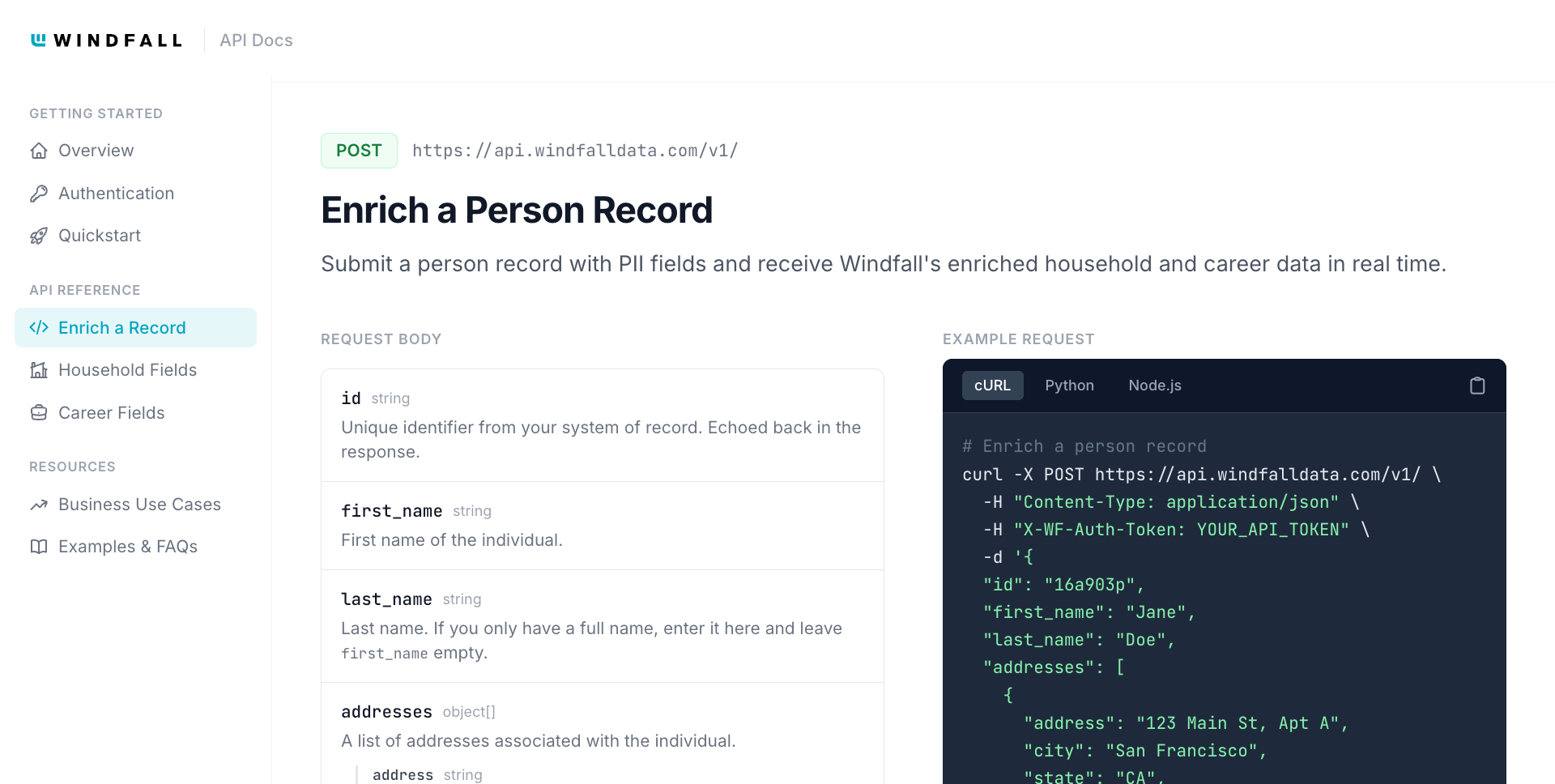 Windfall API