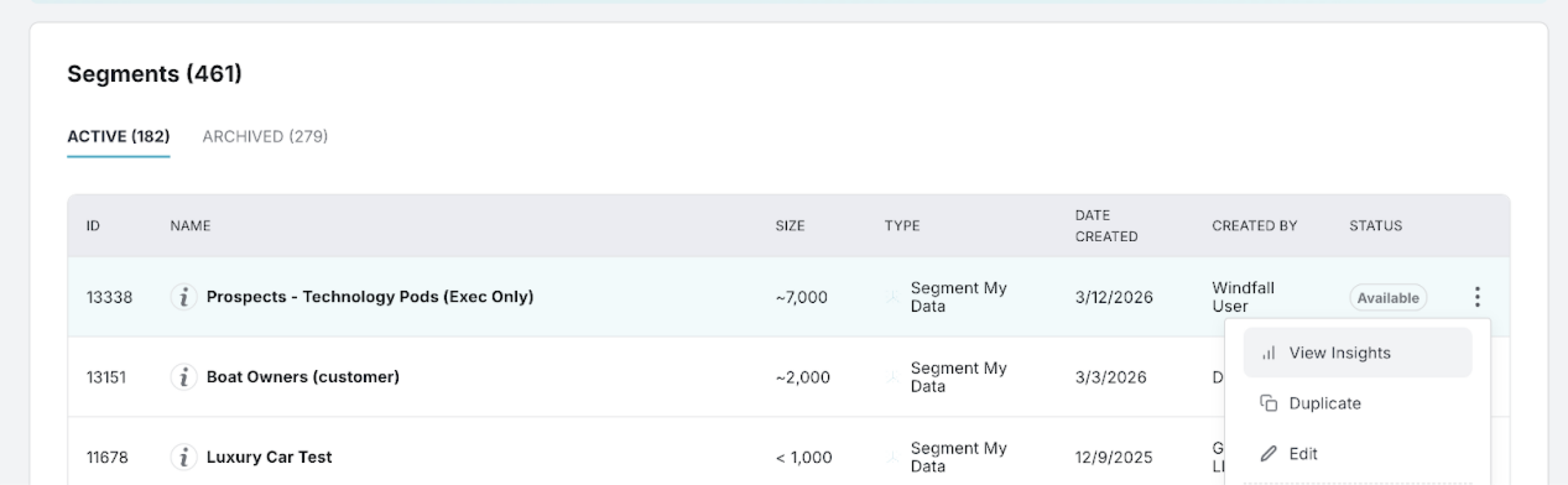 Navigate to Your Segment in Windfall