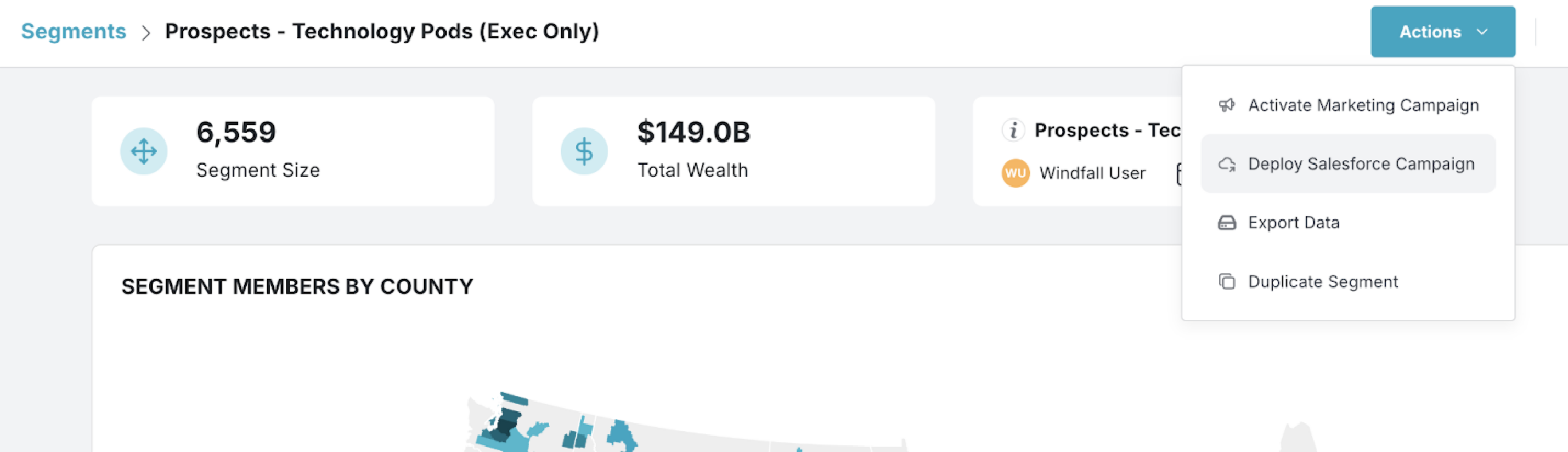 View Insights and Actions in Windfall